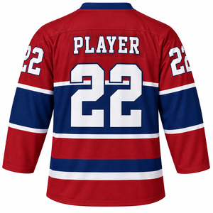 Jersey de Hockey sobre Hielo Rojo Personalizado, Uniforme de Equipo Masculino, Ropa Deportiva de Hockey con Impresión por Sublimación - Product Image 2