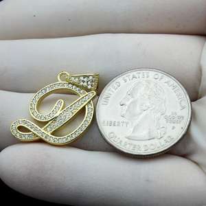 Colgante con Letra del Alfabeto, Colgante de Diamante Moissanite sin Cadena, Plata de Ley 925, Regalo de Cumpleaños, Colgante con Letra - Product Image 6