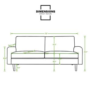 Divano a Due Posti in Velluto con Braccioli Arrotondati da 72 Pollici per Arredamento Soggiorno Appartamento - Product Image 5
