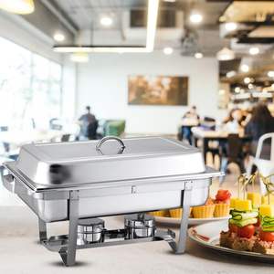 Chauffe-Plat Professionnel 3L en Acier Inoxydable à Trois Plateaux – Construction Métallique Robuste pour Buffets et Événements - Product Image 2