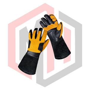 Gants de soudage pour hommes et femmes en cuir de vachette, antistatiques, résistants aux déchirures, pour soudage MIG, électrode, grillades, jardinage, anti-chaleur/anti-feu - Product Image 1