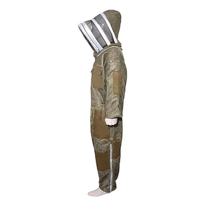 Combinaison de protection 2026 avec capuche et écran facial en maille, motif à carreaux marron, coupe régulière, pour la protection en apiculture - Product Image 5