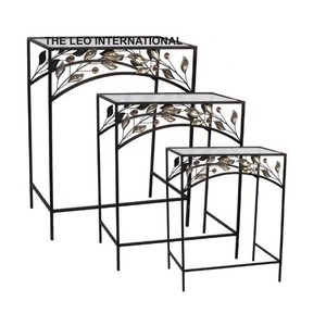 Mesa de Centro de Diseño Metálico para Decoración de Vestíbulo, Mueble de Aluminio Fundido con Forma de Rama de Árbol y Tapa de Mármol - Product Image 3