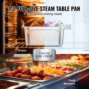 Set di 6 Vassoi Antiaderenti per Buffet da 6 Pollici, Profondità 6 Pollici, in Acciaio Inox Commerciale, Spessore 0,8 mm, per Hotel e Ristoranti - Product Image 3