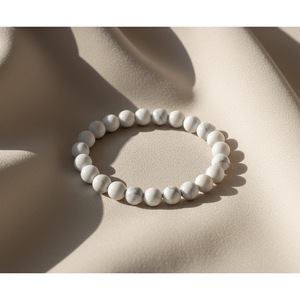 Wholesale Handcrafted Bohemian Style Howlite Patience <b>Bracelet</b> Natural Howlite Beaded <b>Healing</b> Crystal <b>Bracelet</b> From India - Product Image 4