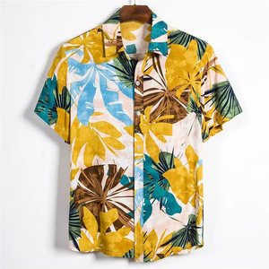 เสื้อฮาวายพิมพ์ลายชายหาดแขนสั้นเนื้อผ้านุ่มสำหรับฤดูร้อน - Product Image 4