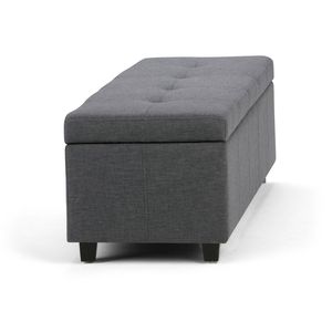 Castleford Slate Grey <b>Storage</b> Ottoman Stylish <b>Stools</b> & Ottomans Collection - Product Image 4