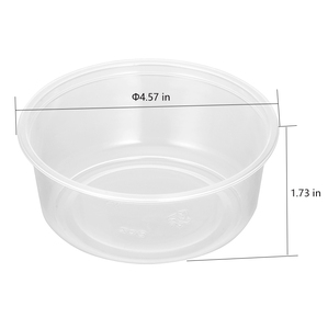 Recipiente Redondo Transparente de Plástico Desechable para Alimentos, 4.57 Pulgadas de Diámetro, 1.73 Pulgadas de Altura, Tazón para Llevar para Sopa, Ensalada, Fruta - Product Image 1