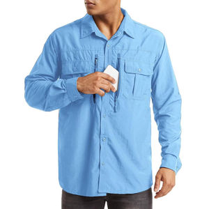 Camisa de senderismo para hombre de alta calidad con logotipo personalizado bordado, ligera y de alto rendimiento, para senderismo, pesca y caza. - Product Image 2
