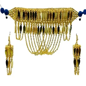 Antique Beautiful Design Chik <b>Set</b> With Earrings Gold Plated Arabic <b>Jewellery</b> <b>Sets</b> for Women - Product Image 2