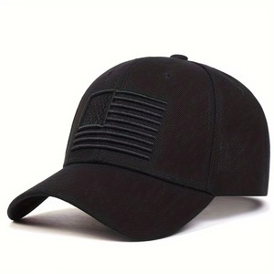 Gorra de Béisbol Color Granate de 6 Paneles con Logotipo Bordado de la Bandera de EE. UU. en la Parte Delantera, Ajustable, Unisex, Tela de Sarga, Estilo Casual - Product Image 5