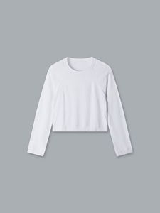 Camiseta de Manga Larga Elástica de Algodón para Mujer, Cuello Redondo, Básica, Lisa, Informal, a la Moda - Product Image 3