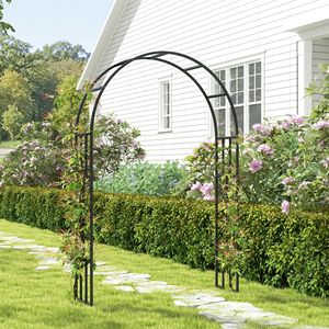Arco da Giardino in Acciaio da 2,2 m, Traliccio per Piante Rampicanti, Rose, Glicine, Viti, Supporto per Arco Floreale per Matrimoni - Product Image 3