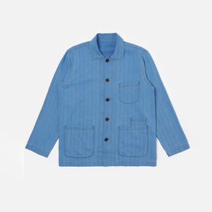 Chaqueta de Mezclilla Tejida Transpirable para Hombre, Cuello Camisero, Cierre de Botones, Corte Regular, Color Sólido, Prenda Exterior Formal de Algodón - Product Image 2