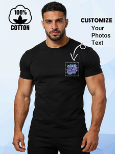 Custom Men's 100% Cotton Short Sleeve T-Shirt With Front And <b>Back</b> Print Design Regular Fit O-Neck Casual Jersey Knitted Style - Product Image 4