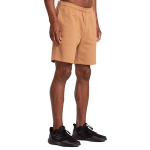 Shorts Bermuda en coton uni pour homme avec taille élastique et poches, style décontracté, longueur mi-cuisse, tissu respirant - Product Image 2