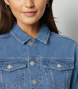 Veste en jean sur mesure pour femme, coupe courte et oversize, à manches bouffantes, épaisse, teinte, pour l'hiver et l'extérieur, style homme - Product Image 5