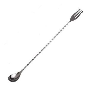 Best Barware Products Long Handle Stainless Steel Twisted Design Fork <b>Bar</b> Spoon Cocktail Stirrer Mocktail Drink MIxing Stirring - Product Image 1