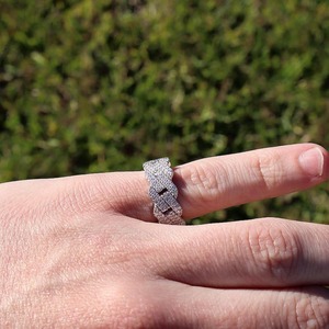 925 Sterling Silver Round Shape Moissanite <b>Ring</b> Hand Made Gift For Her Anniversary & Wedding - Product Image 3