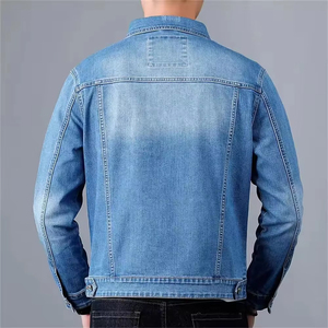 Men's <b>Denim</b> <b>Jacket</b> Casual Solid Color Long Sleeve Button Fly Stonewashed Cotton Regular Fit Spring Wear - Product Image 2