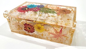 Eco-Friendly Handmade Resin Rectangle <b>Box</b> <b>for</b> Gift Jewelry Storage-Modern Christmas Design Soft Interior <b>for</b> Delicate Items Feng - Product Image 2