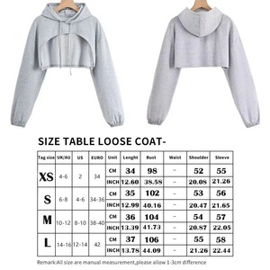 Sudadera Corta para Mujer con Cordón, Manga Larga, Color Sólido, Informal - Product Image 5