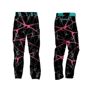 Custom Softball Uniform Set Sublimated Jersey Pants Breathable Quick Dry <b>Athletic</b> Team Wear Design Black Pink Front 100% - Product Image 4