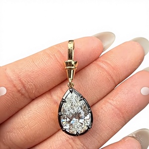 Colgante de Moissanita Corte Pera en Plata de Ley, Regalo de Aniversario de Lujo, Collar con Cadena de Caja en Forma de Lágrima, Joyería Nupcial Minimalista - Product Image 4