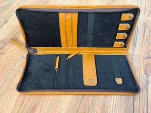 Mallette de rangement en cuir véritable de grande capacité avec pompon floral occidental usiné à la main en cuir de vachette vintage - Product Image 4