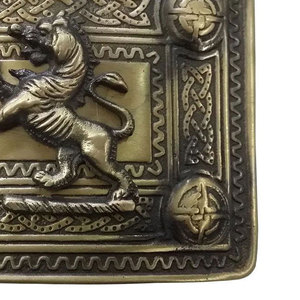 Hebilla de cinturón estilo kilt con diseño de León Rampante, acabado antiguo, estilo celta de las Tierras Altas, escocesa, suministros de fábrica al por mayor - Product Image 3