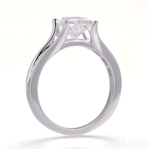 แหวนเพชรทรงปรินเซสคัท 1 กะรัต ทองคำขาว 10K รับรองโดย IGI แหวนแฟชั่นสำหรับผู้หญิง แหวนหมั้น แหวนแต่งงานสำหรับสุภาพสตรี - Product Image 4