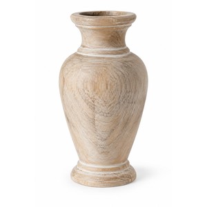 Vase artisanal en bois de manguier écologique, traité au chaux, par Aqdus Saleem |   Pot de plante d'intérieur de style moderne du milieu du siècle, vente en gros - Product Image 1