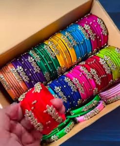 Nouveaux modèles de bracelets en fil de soie avec cristaux plaqués or multicolores, bijoux de mode pour femmes, ensembles de bracelets pour mariage et fêtes - Product Image 2