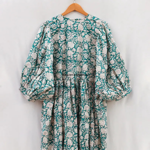 Beautiful floral Cotton Block Printed <b>dress</b> <b>Dress</b> For Casual wear Hand Block Printed <b>Dress</b> - Product Image 4
