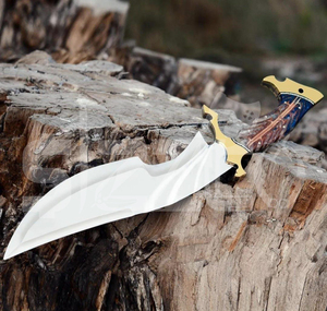 Cuchillo Bowie de Combate Personalizado Hecho a Mano en Acero D2 con Mango de Resina de Piña y Funda de Cuero, Regalo OEM para Él, Ideal para Caza y Camping - Product Image 2