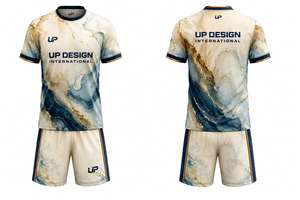 ชุดเสื้อและกางเกงฟุตบอลลายหินอ่อนแบบกำหนดเอง ผ้าโพลีเอสเตอร์ระบายอากาศได้ดี ชุดยูนิฟอร์มทีมฟุตบอลแบบซับลิเมชั่น ชุดกีฬา - Product Image 4