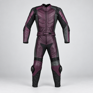 Traje de Motocicleta de Cuero Negro Ligero de Alto Rendimiento de Secado Rápido para Carreras en Pista, Conducción en Calle y Uso Diario en Carretera - Product Image 4
