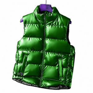 Minimalist Plain Men Hooded Puffer Vest Quilted <b>Thermal</b> Reflective Lining <b>Gilet</b> - Product Image 4