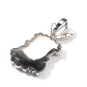 Colgante de Plata de Ley 925 con Moissanita en Forma de Conejo, Dije en Blanco Tono Plata para Fabricación de Joyas - Product Image 5