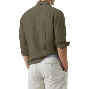 2026 Men's Stylish Button Down Cotton <b>Linen</b> Long Sleeve Dress <b>Shirt</b> Square Collar Woven-Size XL - Product Image 2