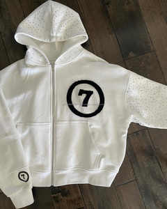 Sweat à capuche zippé surdimensionné pour hommes, 500 g/m² 100% coton, logo personnalisé, hiver, patchs en détresse, broderie, appliques, fermeture éclair - Product Image 2