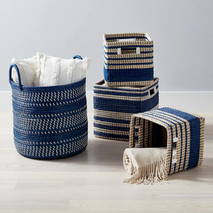 Top Selling Eco-Friendly Rustic Seagrass <b>Storage</b> <b>Basket</b> Handmade Multifunctional Organizer for Closet Pantry Laundry <b>Storage</b> - Product Image 3