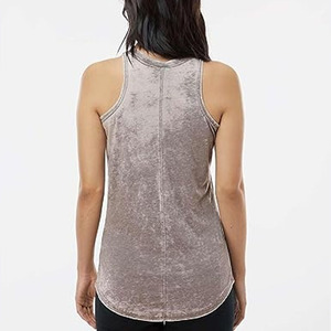 Débardeur Femme Streetwear Sans Manches en Coton 100% Tricot Côtelé Extensible Écologique Coupe Ample pour le Sport et la Course - Product Image 3