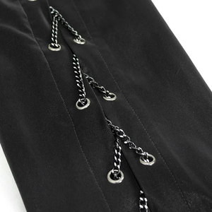 Custom Punk Style <b>Men's</b> Long Sleeve Shirt Asymmetric Metal Chain Wrapped Gothic Slim Fit Black Cotton 2026 - Product Image 5