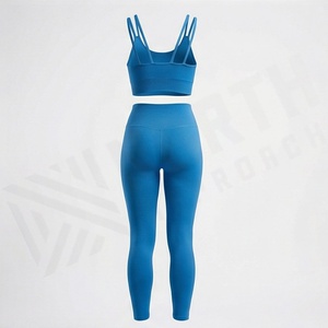 Conjuntos de Yoga de Alta Calidad con Diseño Personalizado, Parte Delantera Sólida, Sin Mangas, 2 Piezas, Transpirables, Tallas Grandes, con Encaje, Ropa Deportiva para Gimnasio - Product Image 2