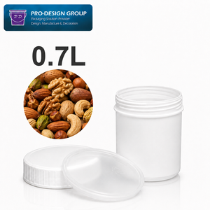 Recipiente de Plástico de Grado Alimenticio de 0.7L con Tapa de Rosca, Envase de Boca Ancha para Frutos Secos, Frutas Deshidratadas y Empaque de Snacks - Product Image 1