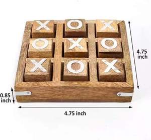 Kids Wooden Nougats and Crosses Tic Tac Toe Board <b>Game</b> Educational Pedagogical Brain Teaser <b>Puzzle</b> Classic Family Strategy - Product Image 4