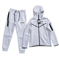 Survêtement Tech Fleece pour Homme – Qualité Supérieure, Logo Personnalisé, Jogger, Sweat à Capuche Respirant, Fermeture Éclair, Imprimé Délavé à l'Acide, Hiver