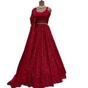 Dernier concepteur Chinon soie fil séquence travail Lehenga Choli par FabZone - Product Image 1