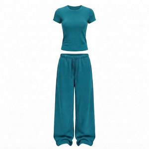 Women Comfortable Travel Lounge Wear <b>Set</b> Women Fashion T Shirt Pants Women Breathable Casual Wear Two Piece <b>Set</b> - Product Image 1